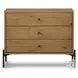 Eaton Amber Oak Resin Large 3 Drawer Nightstand