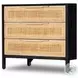 Sydney Black Wash Mango Large 3 Drawer Nightstand