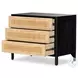 Sydney Black Wash Mango Large 3 Drawer Nightstand