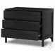 Sydney Black Wash Mango and Black Cane Large 3 Drawer Nightstand