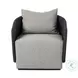 Maven Faux Black Hyacinth Outdoor Swivel Chair
