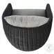 Maven Faux Black Hyacinth Outdoor Swivel Chair
