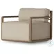 Stroud Washed Brown Outdoor Swivel Chair