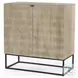 Kelby Light Wash Carved Mango 2 Door Bar Cabinet