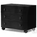 Tiago Distressed Black 3 Drawer Nightstand