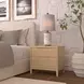 June Light Oak 2 Drawers Nightstand