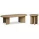 Paden Worn Oak Veneer Oval Occassional Table Set