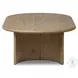 Paden Worn Oak Veneer Oval Coffee Table