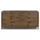 Glenview Weathered Oak Veneer 6 Drawer Dresser