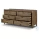 Glenview Weathered Oak Veneer 6 Drawer Dresser