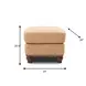Hutton Tan Fawn Leather Upholstered Square Ottoman with Nailhead Trim
