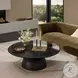 Corbett Polished Black Marble Large Round Occassional Table Set