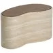 Ishiko Light Brown and Warm Brown Free Form Medium Concrete Top Outdoor Cocktail Table