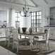 River Place Riverstone White and Tobacco Upholstered 7 Piece Extendable Rectangular Dining Set