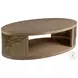 Simpatico White Oak and Brazilian Slate Oval Cocktail Table