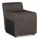Hoopster Gunmetal 3 Piece 94" Power Reclining Console Modular Loveseat
