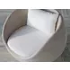 Solimar White Upholstered Swivel Chair