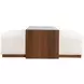 Hudson Ivory Boucle Sliding Cocktail Ottoman