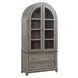 River Place Riverstone Gray and Tobacco 2 Glass Door Curio Cabinet with LED