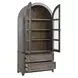 River Place Riverstone Gray and Tobacco 2 Glass Door Curio Cabinet with LED