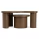 Santa Cruz Whiskey Oak Free Form Bunching Cocktail Table