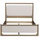 Riley Light Brown Queen Upholstered Panel Bed with LED