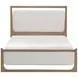 Riley Light Brown Queen Upholstered Panel Bed with LED