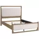 Riley Light Brown Queen Upholstered Panel Bed with LED