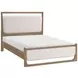 Riley Light Brown Queen Upholstered Panel Bed with LED