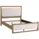 Riley Light Brown Queen Upholstered Panel Bed with LED