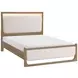 Riley Light Brown Queen Upholstered Panel Bed with LED
