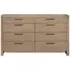 Riley Light Brown 8 Drawer Dresser