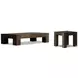 Abaso Ebony Rustic Wormwood Oak Rectangular Occassional Table Set