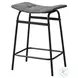 2385 Grey Fabric And Black Metal Counter Height Stool Set Of 2