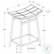 2387 Grey Fabric And White Metal Counter Height Stool Set Of 2