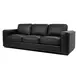 Luca Black Leather Living Room Set