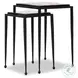 Dalston Smoked Black Cast Glass Square Nesting End Table Set