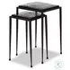 Dalston Smoked Black Cast Glass Square Nesting End Table Set