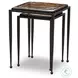 Dalston Amber Cast Glass Round Nesting End Table Set