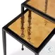 Dalston Amber Cast Glass Round Nesting End Table Set