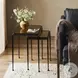 Dalston Amber Cast Glass Round Nesting End Table Set