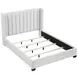 Emerson Beige Queen Upholstered Low Profile Bed