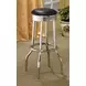 Theodore Black And Chrome Upholstered Top Bar Stool Set of 2