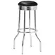 Theodore Black And Chrome Upholstered Top Bar Stool Set of 2
