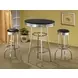 Theodore Black And Chrome Upholstered Top Bar Stool Set of 2