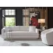Veronica Ivory Bench Seat 95" Sofa with Pillows