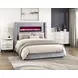 Fitzroy Gray California King Upholstered Low Profile Bed with Electric Fireplace