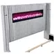 Fitzroy Gray California King Upholstered Low Profile Bed with Electric Fireplace