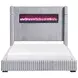 Fitzroy Gray California King Upholstered Low Profile Bed with Electric Fireplace