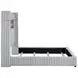 Fitzroy Gray California King Upholstered Low Profile Bed with Electric Fireplace